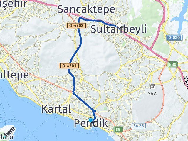 istanbul pendik sultanbeyli istanbul arasi kac km kac saat
