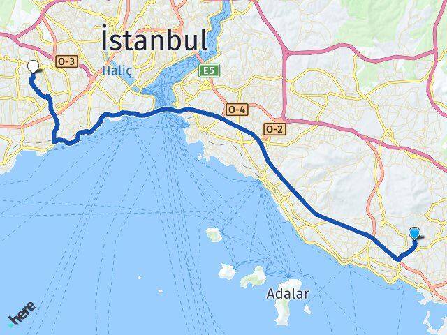İstanbul Pendik Velibaba Bağcılar Arası Kaç Km - Yol Haritası
