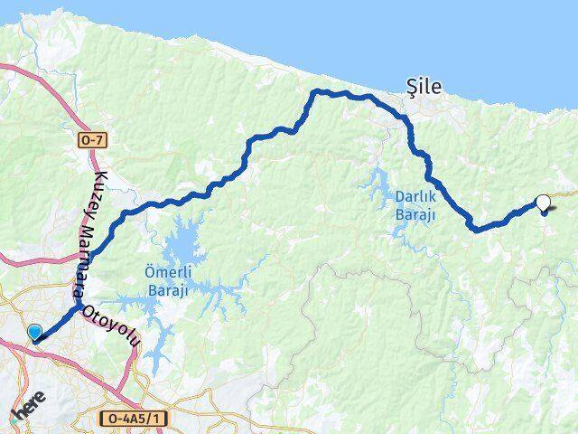 İstanbul Sancaktepe Osmanköy Şile Arası Kaç Km - Yol Haritası