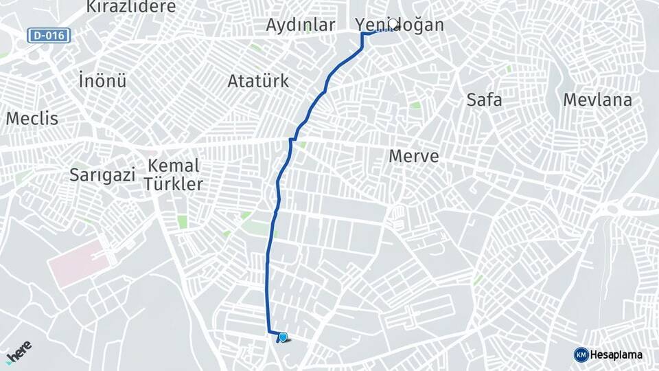 İstanbul Sancaktepe Samandıra Yenidoğan Sancaktepe Arası Kaç Km - Yol Haritası