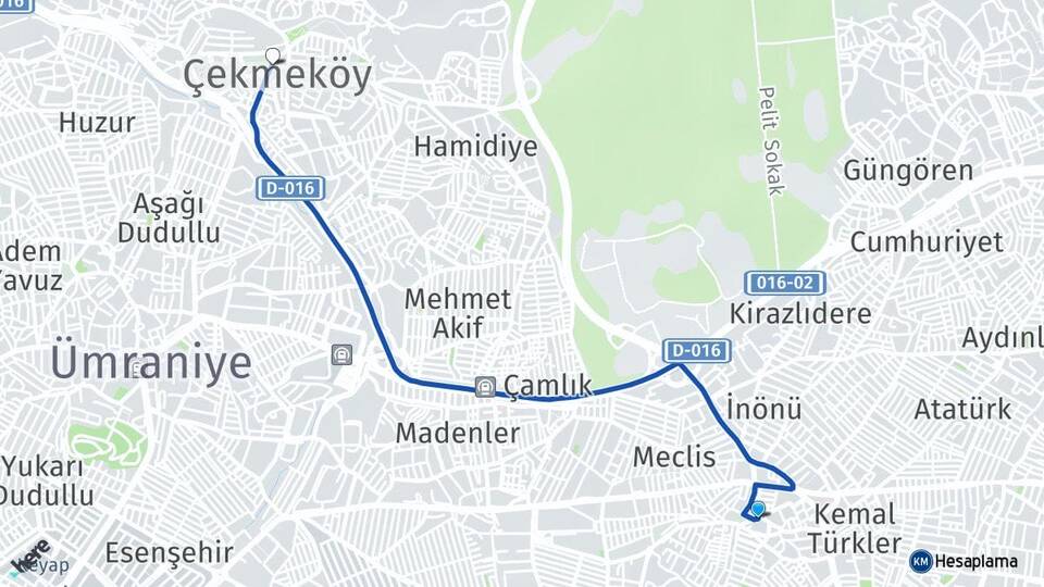 İstanbul Sancaktepe Sarıgazi Çekmeköy Arası Kaç Km - Yol Haritası