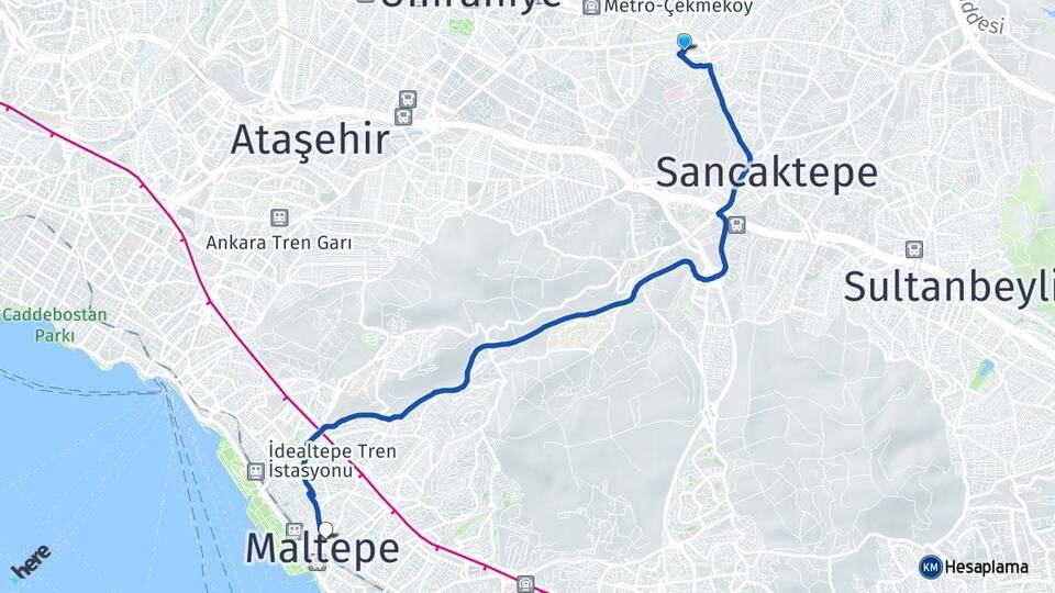İstanbul Sancaktepe Sarıgazi Maltepe Arası Kaç Km - Yol Haritası