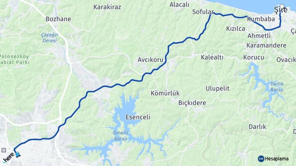 İstanbul Sancaktepe Sarıgazi Şile Arası Kaç Km - Yol Haritası