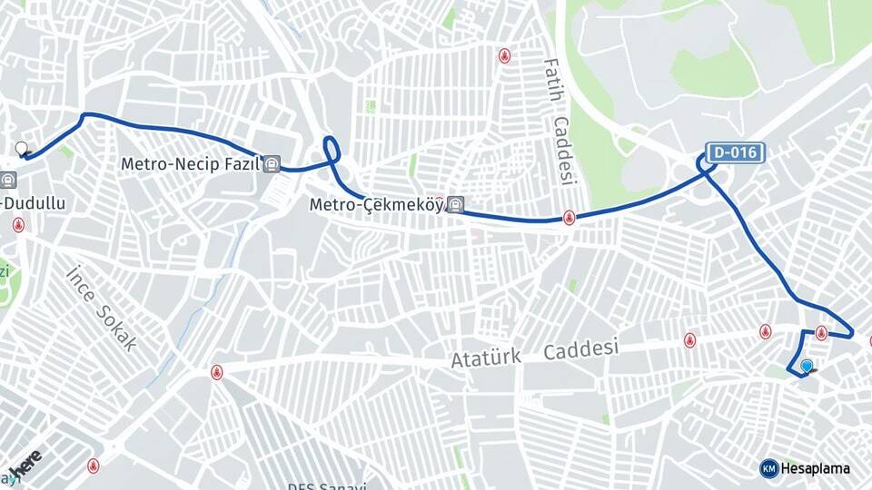 İstanbul Sancaktepe Sarıgazi Ümraniye Arası Kaç Km - Yol Haritası