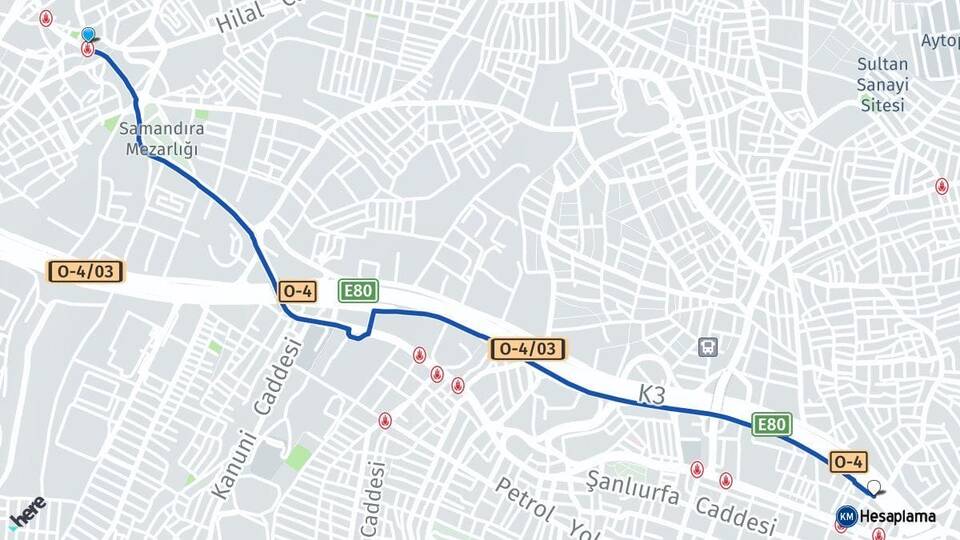 İstanbul Sancaktepe Sultanbeyli Arası Kaç Km - Yol Haritası