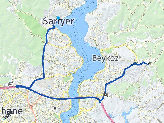 İstanbul Sarıyer Acarlar Beykoz Arası Kaç Km - Yol Haritası