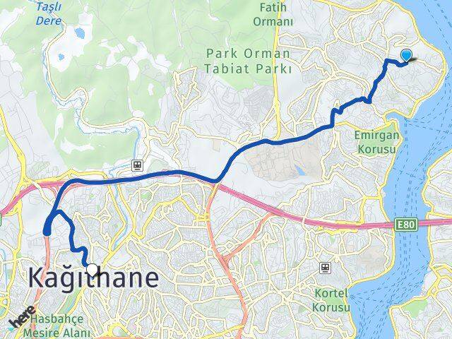 İstanbul Sarıyer Yeniköy Kağıthane Arası Kaç Km - Yol Haritası