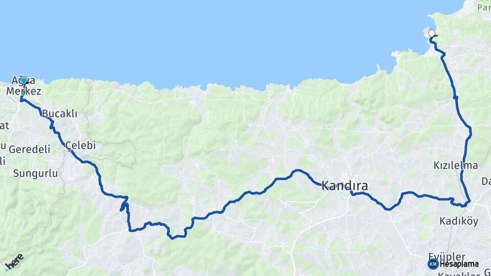 İstanbul Şile Ağva Kefken Kandıra Kocaeli Arası Kaç Km - Yol Haritası