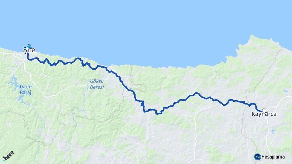 İstanbul Şile Kaynarca Sakarya Arası Kaç Km - Yol Haritası