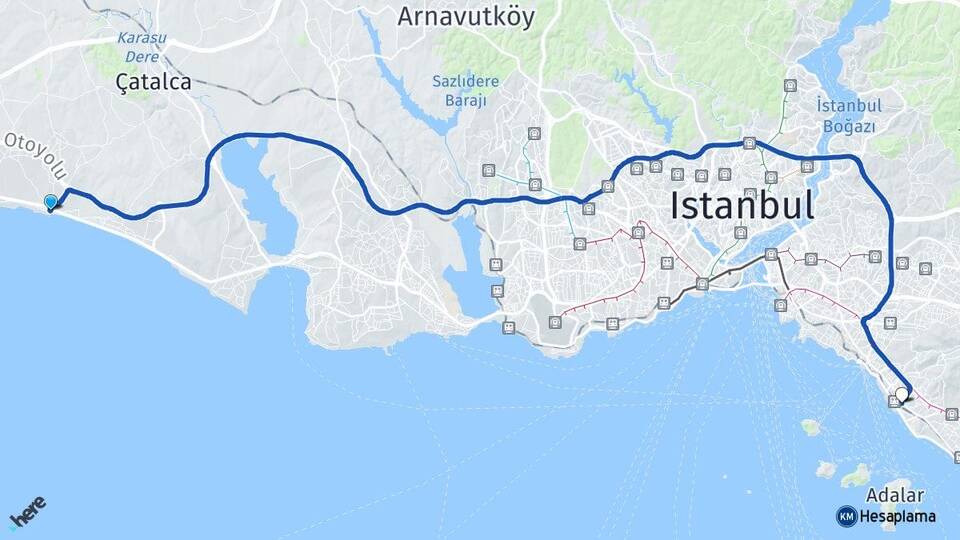 İstanbul Silivri Selimpaşa Maltepe Arası Kaç Km - Yol Haritası