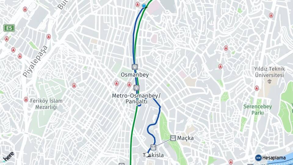 İstanbul Şişli Harbiye Şişli Arası Kaç Km - Yol Haritası