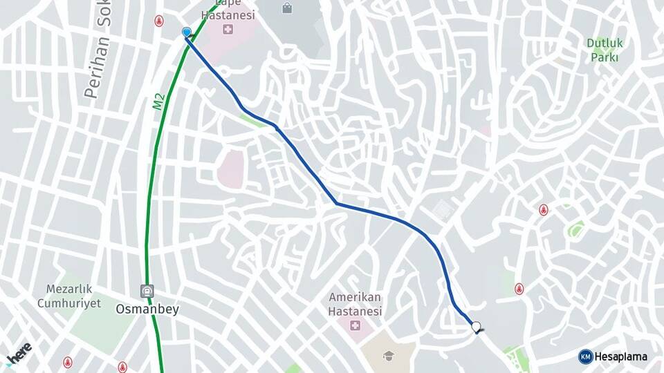 İstanbul Şişli Teşvikiye Şişli Arası Kaç Km - Yol Haritası