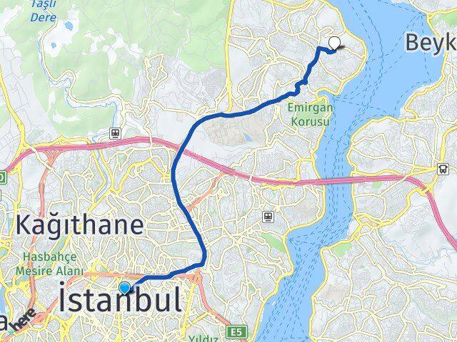 İstanbul Şişli Yeniköy Sarıyer Arası Kaç Km - Yol Haritası