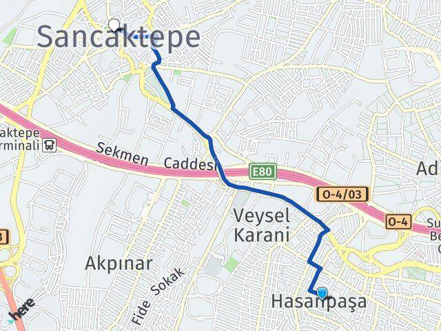 İstanbul Sultanbeyli Hasanpaşa Sancaktepe Arası Kaç Km - Yol Haritası