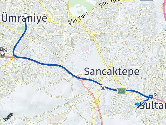 İstanbul Sultanbeyli Hasanpaşa Ümraniye Arası Kaç Km - Yol Haritası