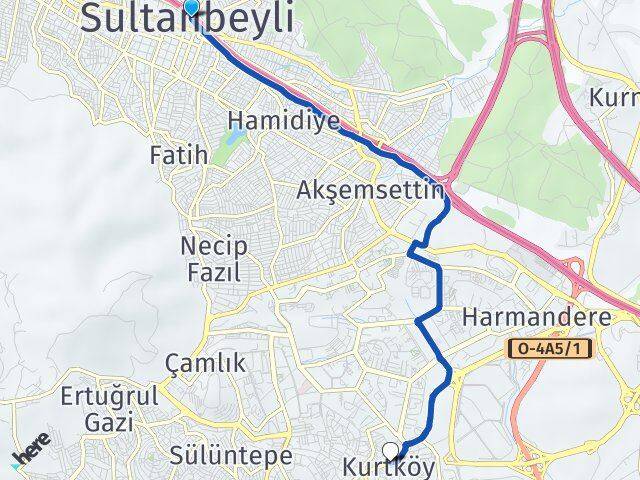 İstanbul Sultanbeyli Kurtköy Pendik Arası Kaç Km - Yol Haritası