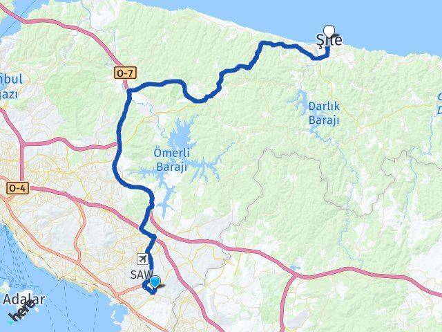 İstanbul Tuzla Aydınlı Şile Arası Kaç Km - Yol Haritası