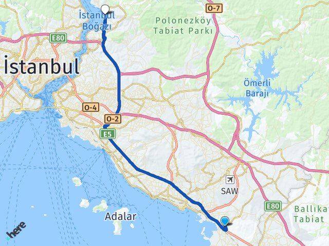 İstanbul Tuzla İçmeler Beykoz Arası Kaç Km - Yol Haritası