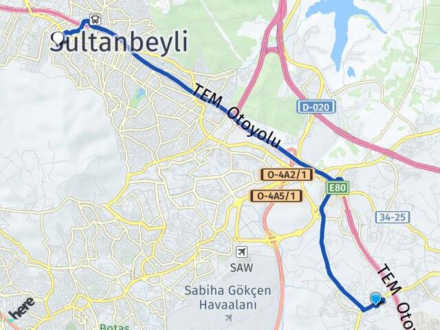 İstanbul Tuzla Orhanlı Hasanpaşa Sultanbeyli Arası Kaç Km - Yol Haritası