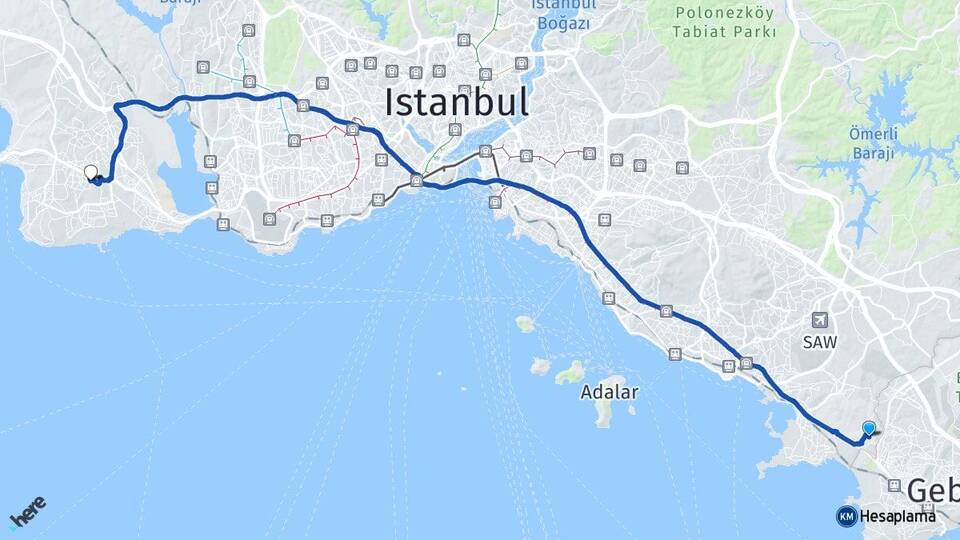 İstanbul Tuzla Şifa Beylikdüzü Arası Kaç Km - Yol Haritası
