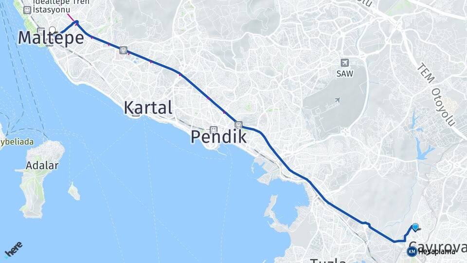 İstanbul Tuzla Şifa Maltepe Arası Kaç Km - Yol Haritası