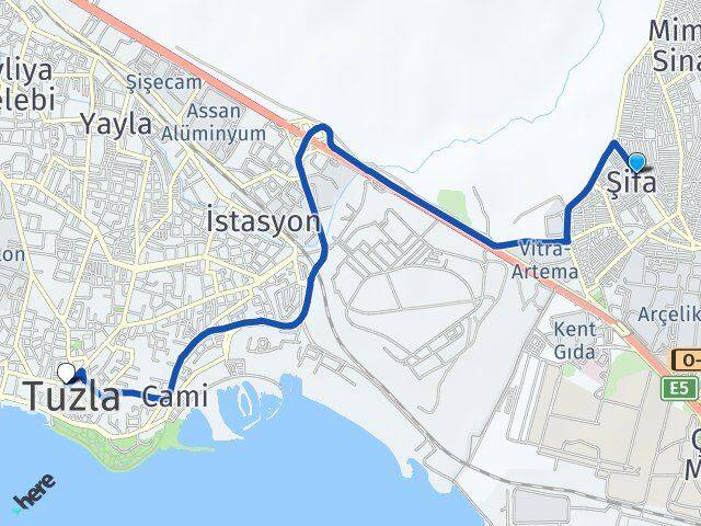 İstanbul Tuzla Şifa Tuzla Arası Kaç Km - Yol Haritası