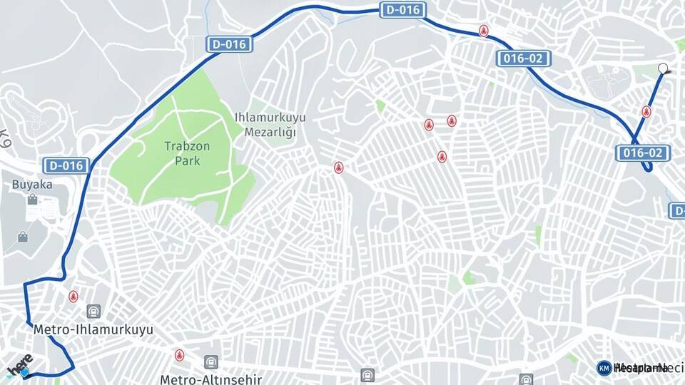 İstanbul Ümraniye Çakmak Çekmeköy Arası Kaç Km - Yol Haritası