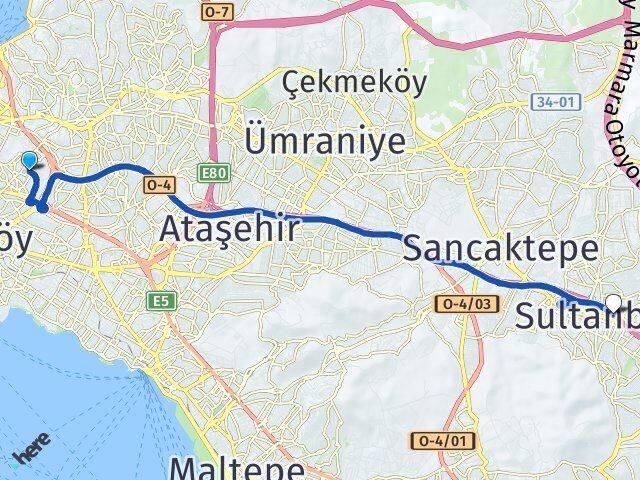 İstanbul Üsküdar Acıbadem Sultanbeyli Arası Kaç Km - Yol Haritası