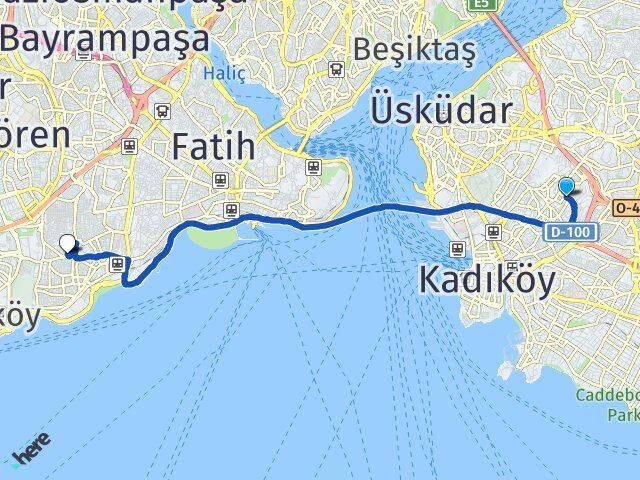 İstanbul Üsküdar Acıbadem Zeytinburnu Arası Kaç Km - Yol Haritası