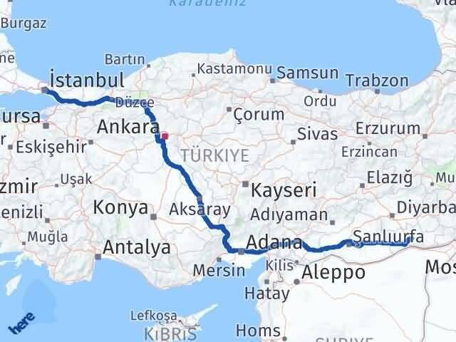 İstanbul Yeşilli Mardin Arası Kaç Km - Yol Haritası