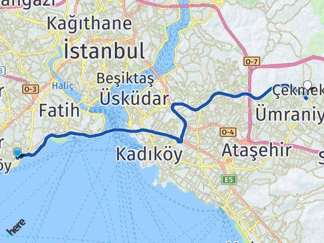 İstanbul Zeytinburnu Kazlıçeşme Çekmeköy Arası Kaç Km - Yol Haritası