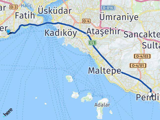 İstanbul Zeytinburnu Kazlıçeşme Pendik Arası Kaç Km - Yol Haritası
