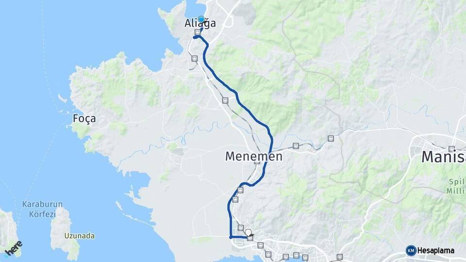 İzmir Aliağa Çiğli Arası Kaç Km - Yol Haritası
