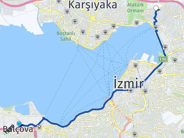 İzmir Balçova Cengizhan Bayraklı Arası Kaç Km - Yol Haritası