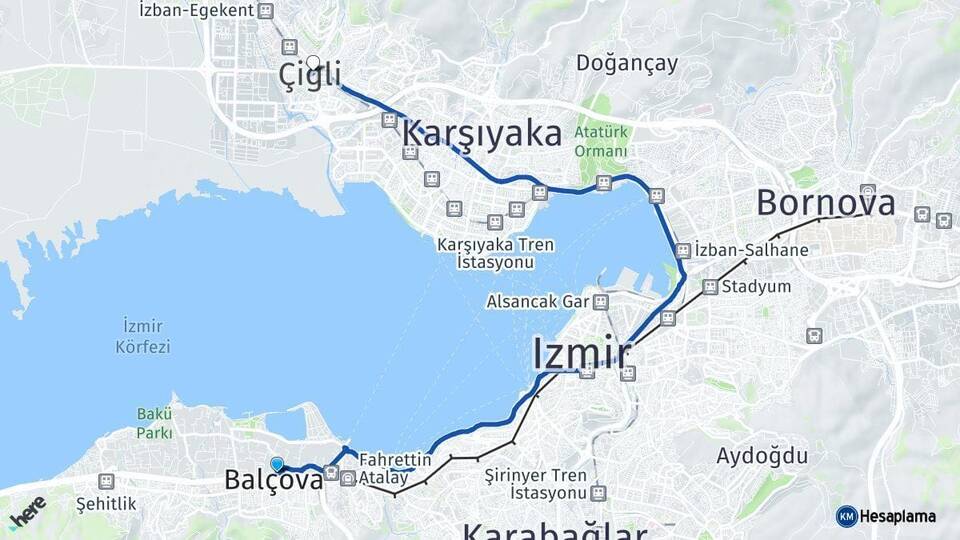İzmir Balçova Çiğli Arası Kaç Km - Yol Haritası