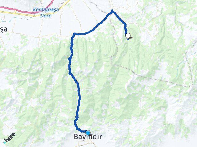 İzmir Bayındır Kayrak Turgutlu Manisa Arası Kaç Km - Yol Haritası