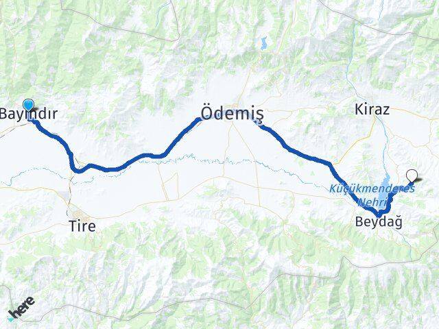 İzmir Bayındır Kurudere Beydağ Arası Kaç Km - Yol Haritası