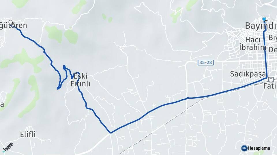 İzmir Bayındır Söğütören Bayındır Arası Kaç Km - Yol Haritası
