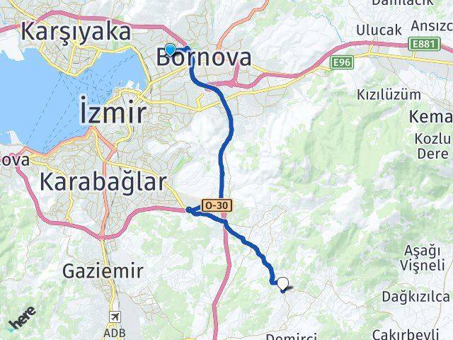 İzmir Bayraklı Belenbaşı Buca Arası Kaç Km - Yol Haritası