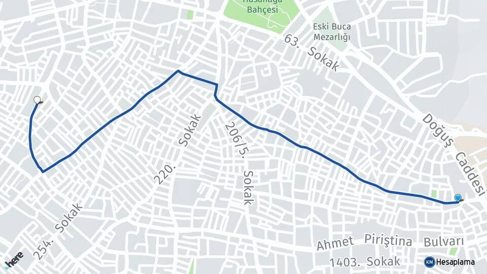 İzmir Buca Kuruçeşme Buca Arası Kaç Km - Yol Haritası