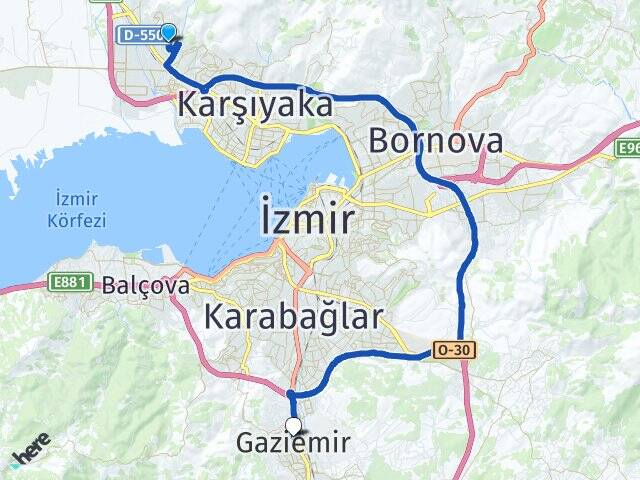 İzmir Çiğli Egekent Gaziemir Arası Kaç Km - Yol Haritası