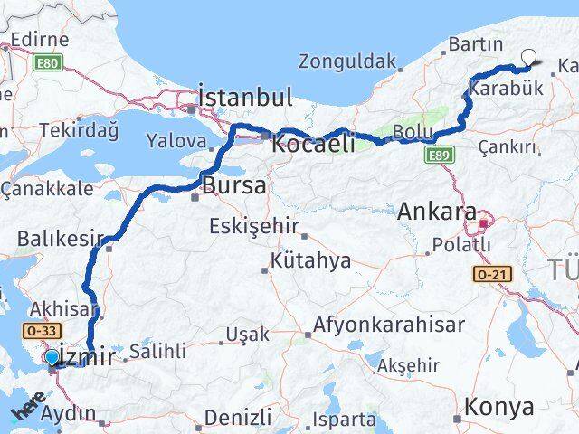 İzmir Daday Kastamonu Arası Kaç Saat? Yol Haritası, Yakıt, Rota ve Mesafe Hesaplama İzmir Daday Kastamonu Arası Kaç Km? Kaç Saat? Yol Haritası