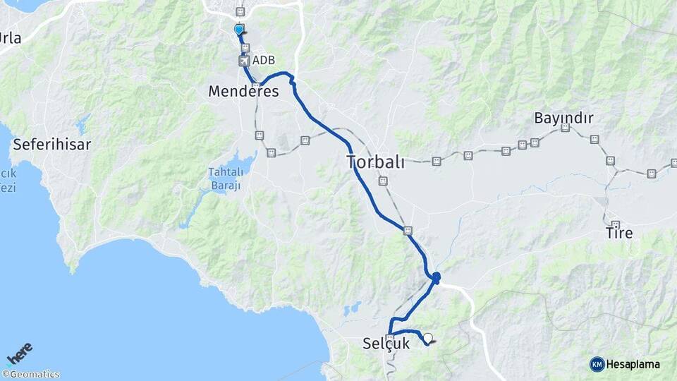 İzmir Gaziemir Şirince Selçuk Arası Kaç Km - Yol Haritası