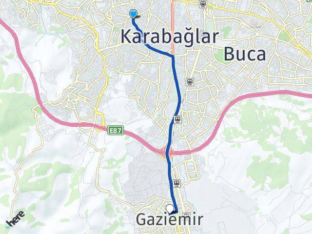 İzmir Karabağlar Bozyaka Gaziemir Arası Kaç Km - Yol Haritası