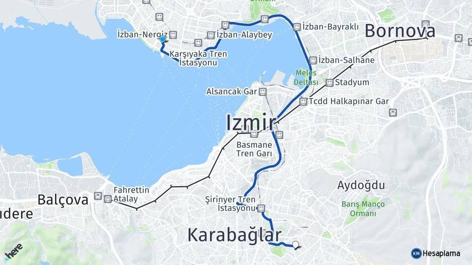 İzmir Karşıyaka Bostanlı Buca Arası Kaç Km - Yol Haritası