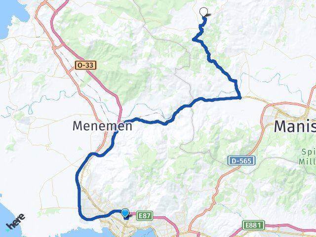 İzmir Karşıyaka Osmancalı Yunusemre Manisa Arası Kaç Km - Yol Haritası