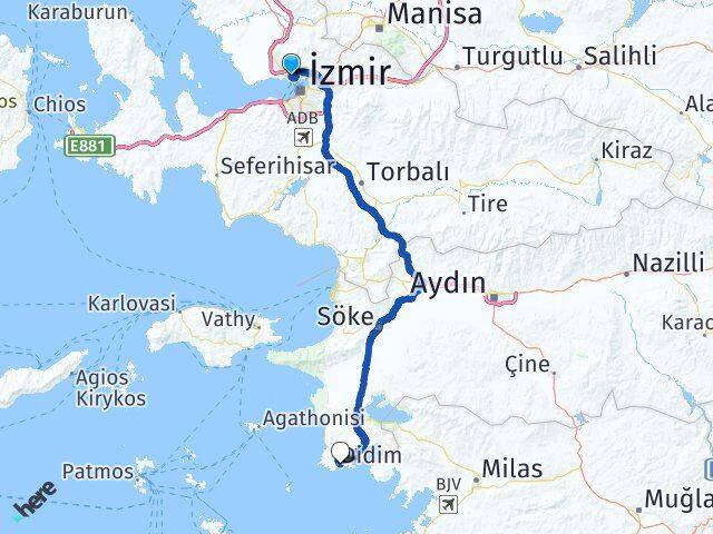 İzmir Karşıyaka Şemikler Didim Aydın Arası Kaç Km - Yol Haritası