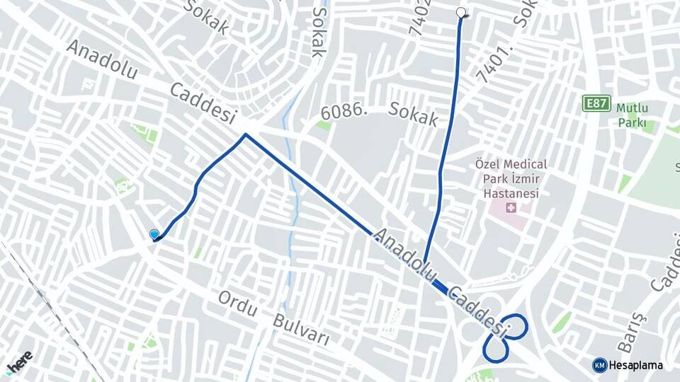 İzmir Karşıyaka Şemikler Karşıyaka Arası Kaç Km - Yol Haritası