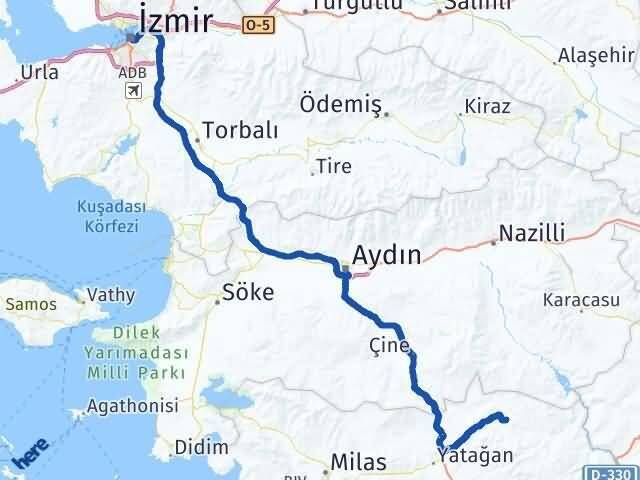 İzmir Kavaklıdere Muğla Arası Kaç Km - Yol Haritası
