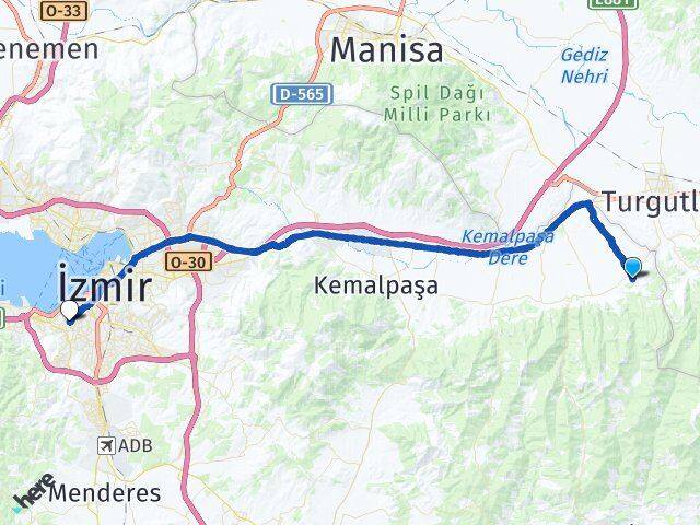 İzmir Kemalpaşa Yeşilyurt Karabağlar Arası Kaç Km - Yol Haritası
